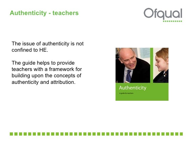 The issue of authenticity The issue of authenticity